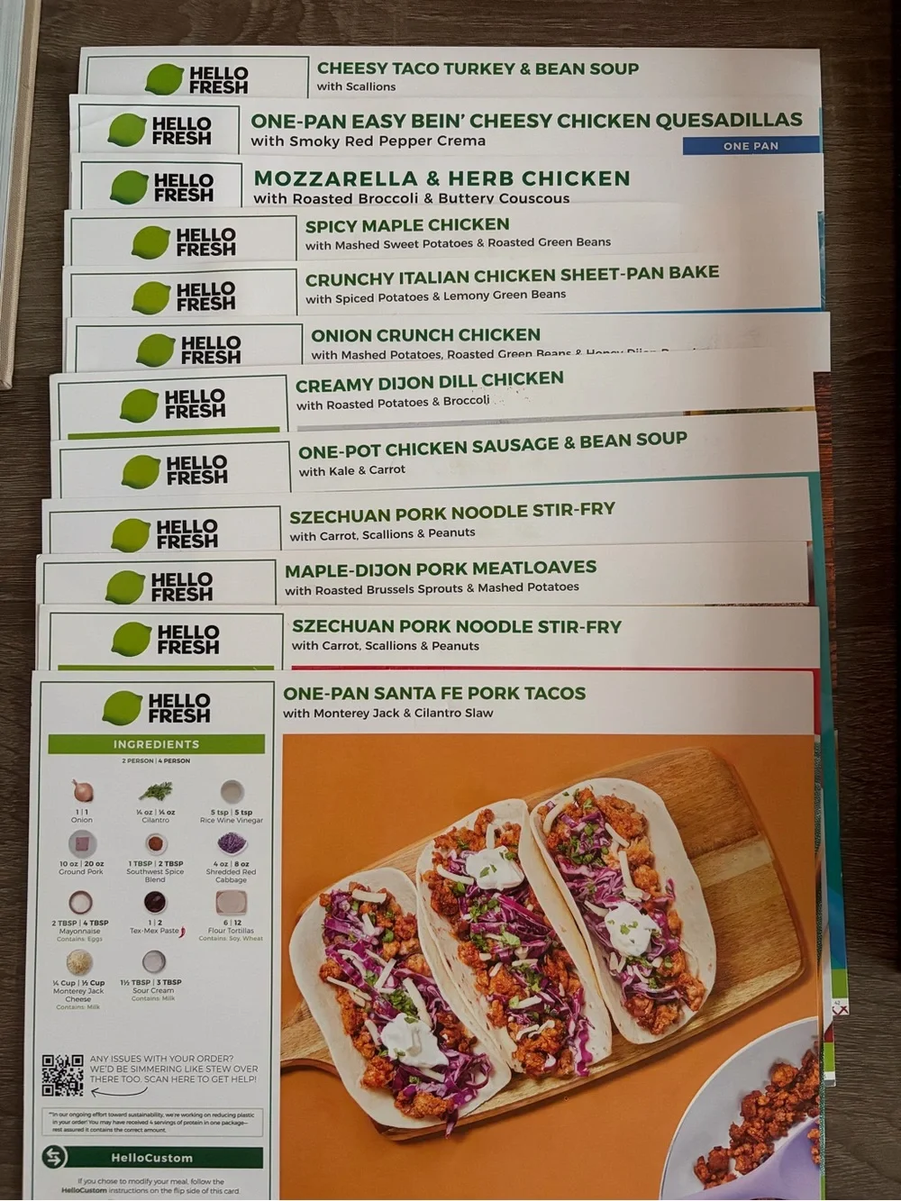 Bundle of 37 Hello Fresh, Blue Apron Recipe Cards